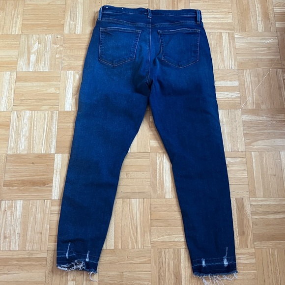 LOFT button fly high waist slim pockets skinny crop frayed cuff jeans EUC 8 - Picture 7 of 14
